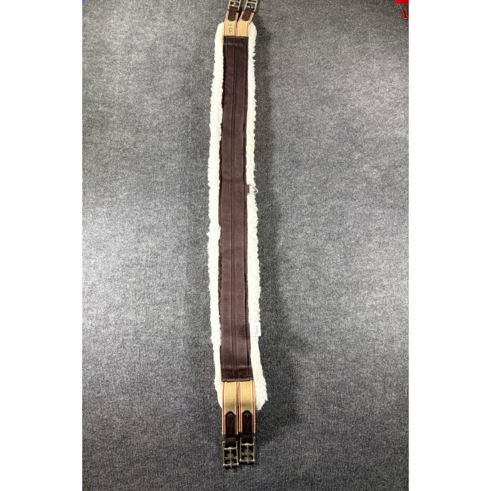 English Horse Girthโ Fleece Lined Brown Nylon Elastic Ends 56 Inch 0000 273